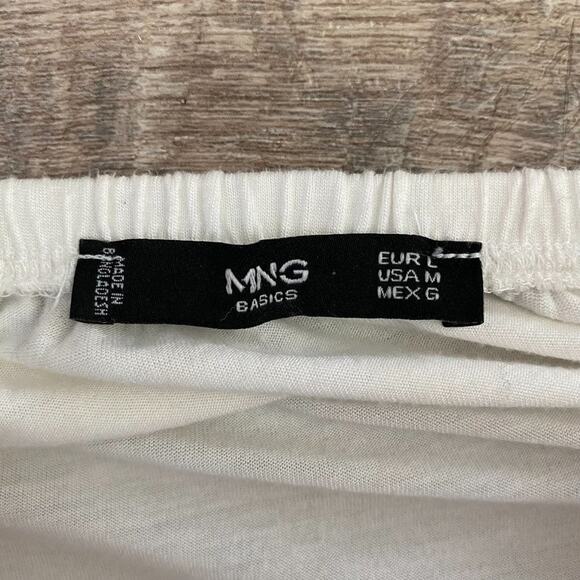 Mango White Off-shoulder Flowy Knit T-shirt Top Blouse - Picture 8 of 8